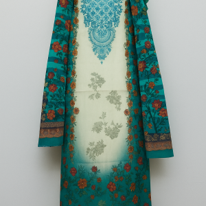 Premium Sea Green Print  Three Piece