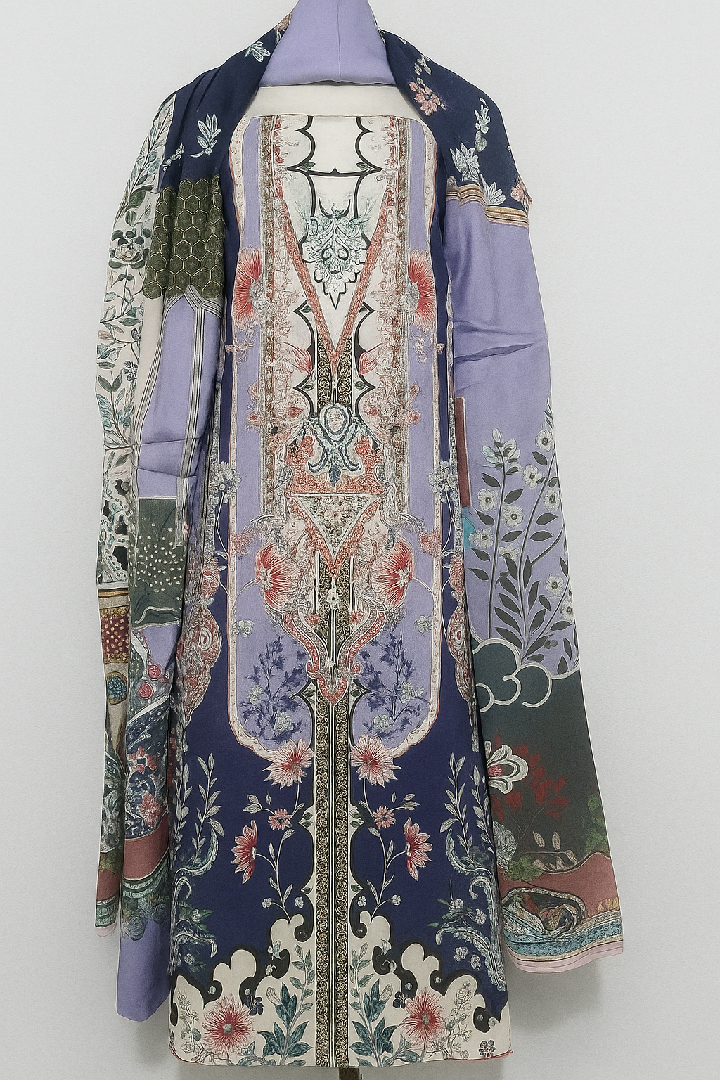 Premium Light Purple Print Three Piece